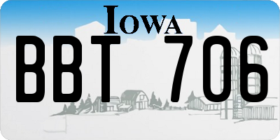 IA license plate BBT706