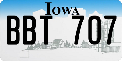IA license plate BBT707