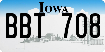 IA license plate BBT708
