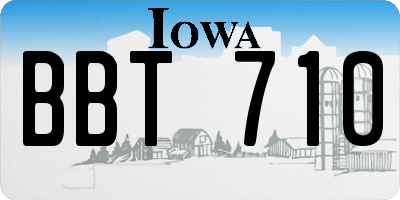 IA license plate BBT710