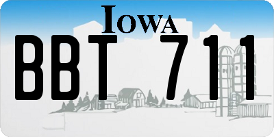 IA license plate BBT711