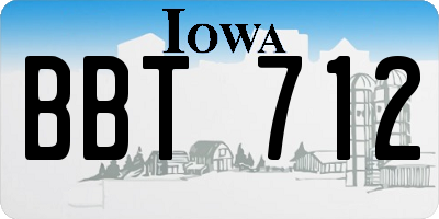 IA license plate BBT712