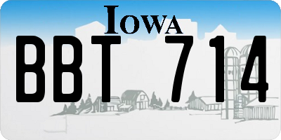 IA license plate BBT714