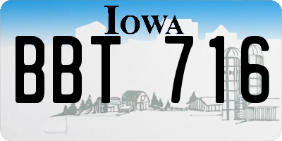 IA license plate BBT716