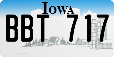 IA license plate BBT717