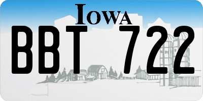 IA license plate BBT722