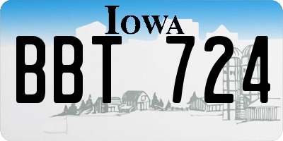 IA license plate BBT724