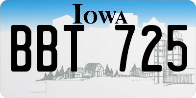 IA license plate BBT725