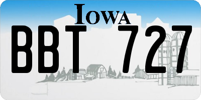 IA license plate BBT727