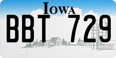 IA license plate BBT729