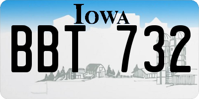 IA license plate BBT732
