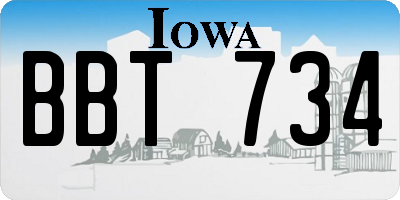 IA license plate BBT734