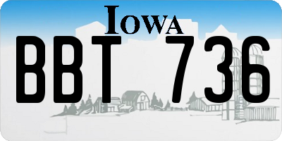 IA license plate BBT736