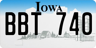 IA license plate BBT740