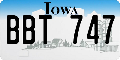 IA license plate BBT747