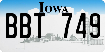 IA license plate BBT749