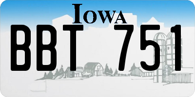 IA license plate BBT751