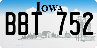 IA license plate BBT752