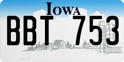 IA license plate BBT753