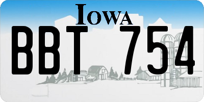 IA license plate BBT754