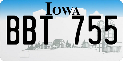 IA license plate BBT755