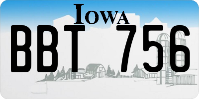 IA license plate BBT756