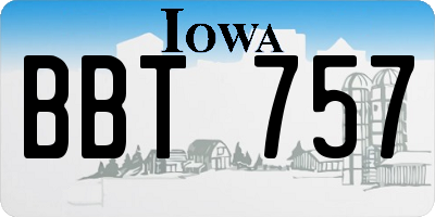 IA license plate BBT757