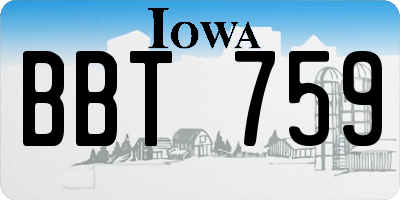 IA license plate BBT759