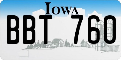 IA license plate BBT760