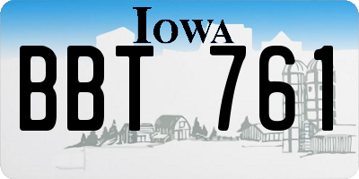 IA license plate BBT761