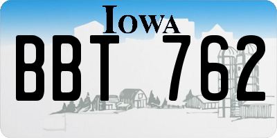 IA license plate BBT762