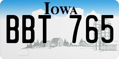 IA license plate BBT765