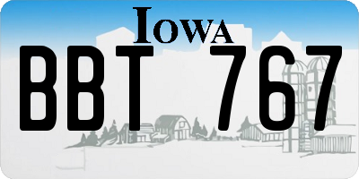 IA license plate BBT767