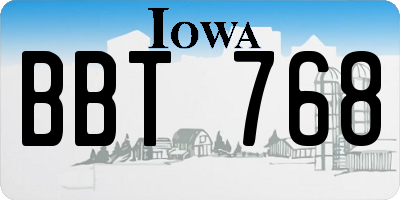 IA license plate BBT768
