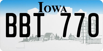 IA license plate BBT770