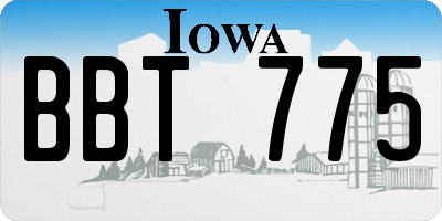 IA license plate BBT775