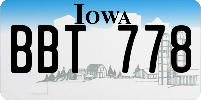 IA license plate BBT778