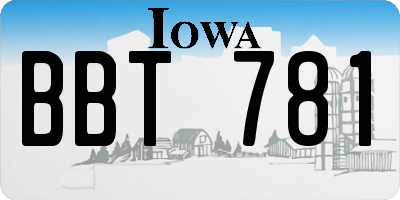 IA license plate BBT781
