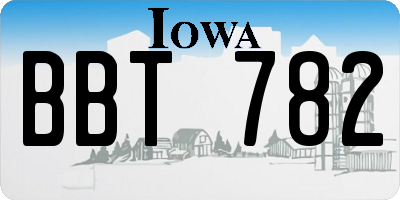 IA license plate BBT782