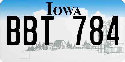 IA license plate BBT784