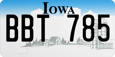 IA license plate BBT785