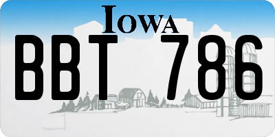 IA license plate BBT786