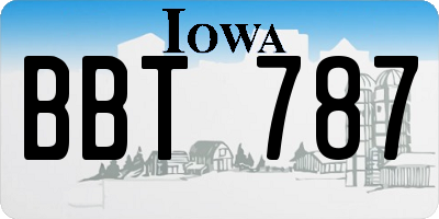 IA license plate BBT787