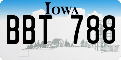 IA license plate BBT788
