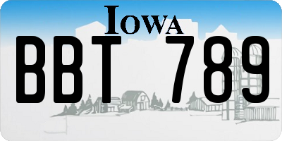 IA license plate BBT789