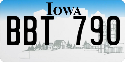 IA license plate BBT790