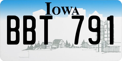IA license plate BBT791