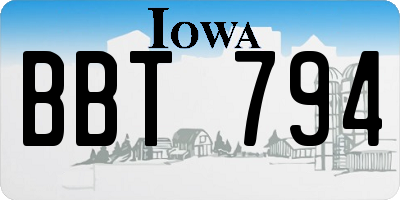 IA license plate BBT794