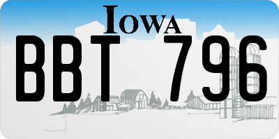 IA license plate BBT796