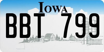 IA license plate BBT799